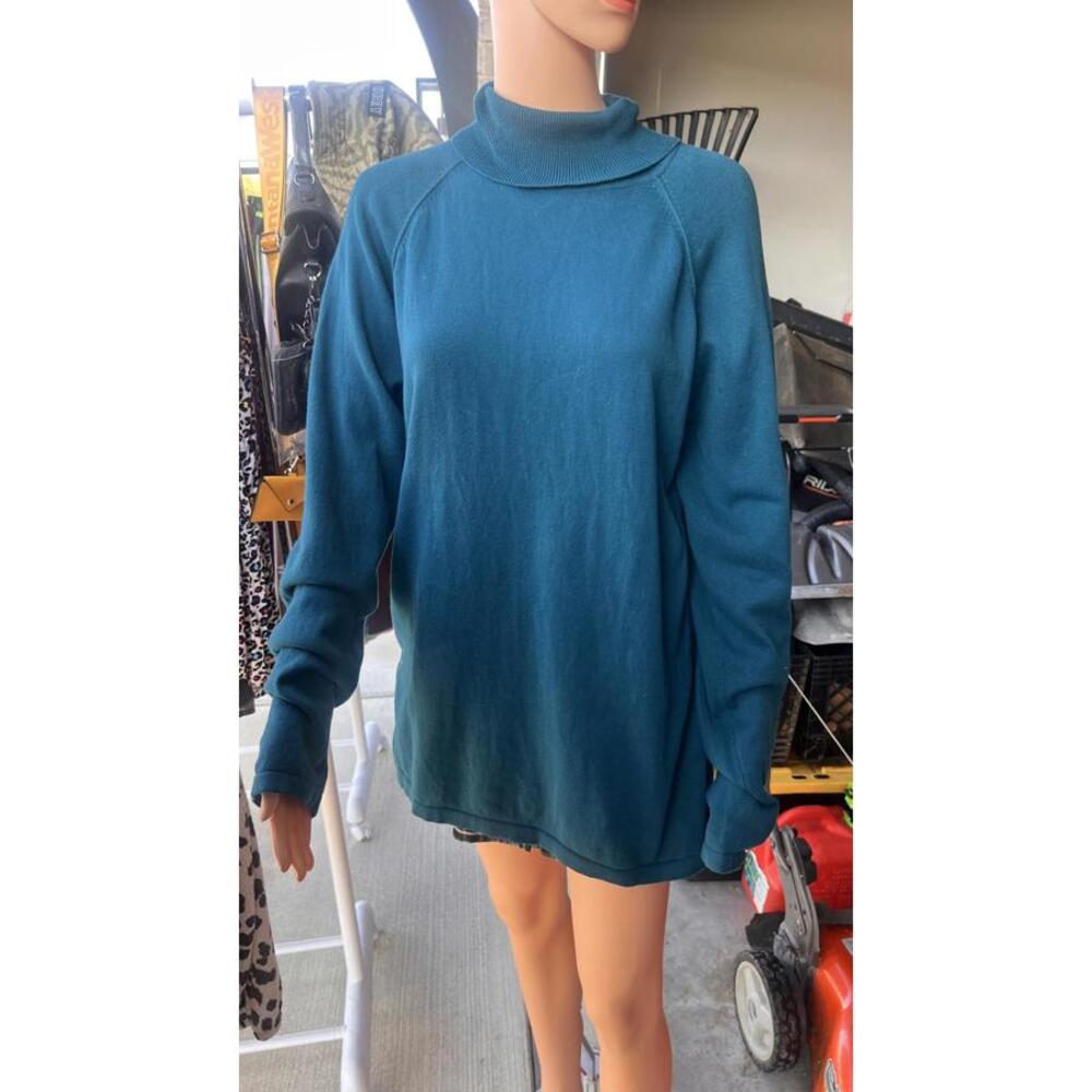 Jeanne Pierre Women's XL Teal Turtleneck Sweater